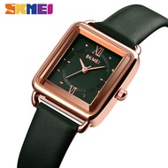 SKMEI Top Brand Fashion Casual Ladies Watch Classic Luxury Waterproof Quartz Leather Strap rectangl Dial Ladies Watches