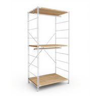 Open Wardrobe Metal Frame Closet Organizer Large Capacity Storage Cabinet Bedroom Easy Assembly Stan