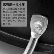 HY-# Double-Ear Wok UENSHENG Iron Pan Double-Ear Big Pot Cast Iron Pan Flat Bottom Wok Non-Coated Non-Stick Pan Inductio
