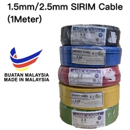 XX Mall SIRIM 1.5mm 2.5mm Cable(1 Meter)Yellow Blue Red Green Black Kabel Insulated PVC 100% Pure Copper Cable (SIRIM)