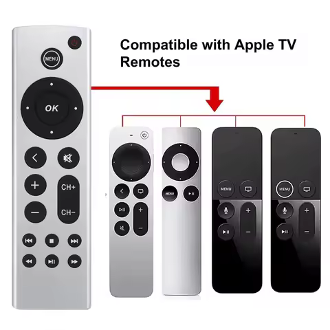 NO Voice Remote Control Fit For Apple TV 4K/ Gen 1 2 3 4/ HD A2843 A2737 A2169 A1842 A1625 A1427 A14