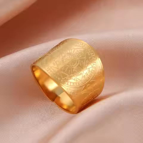 Lemegeton Seal Of The 7 Archangels Ring For Men Stainless Steel Angel Seal Archangel Metatron Ring S