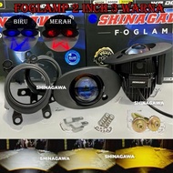 PREMIUM FOGLAMP SHINAGAWA OVAL 2 INCH 3 COLORS BRECKET HONDA | BI LED PROJECTOR BLUE LENS UNIVERSAL 