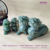 HOJB Natural Aventurine Prosperity Feng Shui Pi-Xiu 4.5-6inch(Pair) 聚寶軒天然东陵玉招财镇宅风水貔貅4.5-6寸(一对)