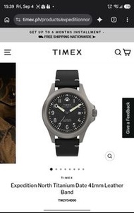 Timex Expedition North Titanium Date 41mm  Leather band (TW2V54000)