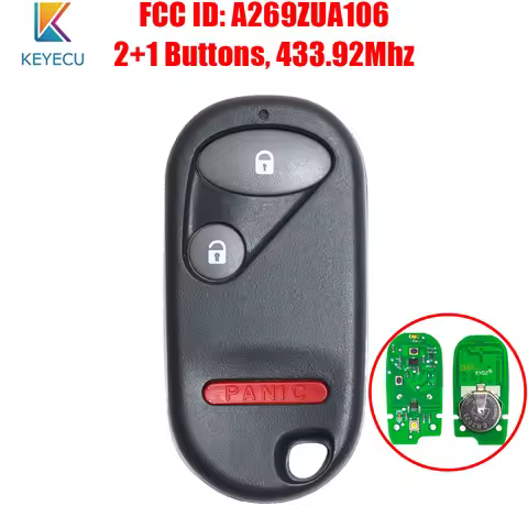 FCC ID: A269ZUA106 Smart Remote Car Key Fob Replacement 2+1 Buttons 433.92MHz for Honda Civic 1996 1