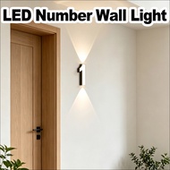 7W LED Wall Lamp Outdoor Wall Lights Sconce Lighting Lighted House Numbers Address Signs Waterproof 