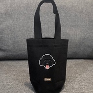 黑色系列-大頭黑貴賓--台灣製棉麻-文創柴犬-提袋-環保-蒼蠅星球
