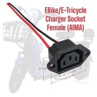 AIMA Ebike Battery Charger Socket Tricycle Electric Scooter Charging Plug Cable Power Supply Socket 