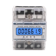 3 Phase 4 Wire Energy Meter, Energy Meter 3 Phase 4 Wire Backlit LCD Display DIN Rail Installation E