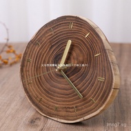 Vintage Creative Solid Wood Decorative Table Clock Silent Bedroom Table Clock Simple Natural Wood Cl