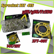 1set 415H sprocket aji racing y15 y16 Fz150 rantai spocket set