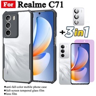 Realme C71 Shockproof Phone Case for Realme C73 C75 C75X Anti-blue Ray Tempered Glass and Lens Film