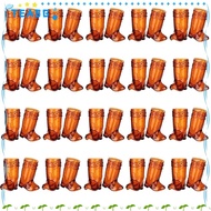 TEASG 1/10Pcs Mini Cowboy Boot Glasses, Plastic Transparent Western Cowboy Glasses,  1 Oz Shot Glass