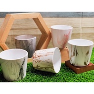 Marble texture succulent pot/ Modern Multi-Faceted Ceramic Pot/ 简约大气陶瓷小花盆/ 水转印多肉小花盆/室内种植小花盆/Pottery for Indoor plants
