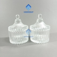 LILIN Jar CANDY JAR CAROUSEL CRYSTAL CANDY Small CRYSTAL Glass WEDDING SOUVENIR/Decoration Container CRYSTAL Glass JAR CANDY Candle HAMPERS