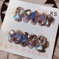 Handmade Nail Art Short Ladder XS Size Bridal Gel Nails Daily Beauty Therapy Nails Nail Pieces Profe