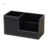 Leather Desk Organizer,Office Supplies Holder Desktop Stationery Storage Box for Business Card, Pen,