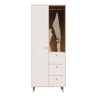 ESSENZO YUMI W0080101 單門三櫃桶開放式衣櫃800W x 600D x 2000Hmm - 橡木色配白色
