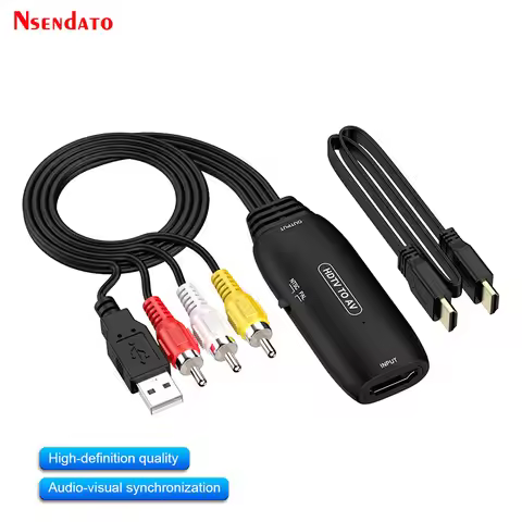 1080P HDMI to RCA AV Cable Converter Adapter RCA AV to HDMI Cable Converter adapter Support NTSC PAL