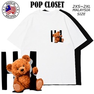 < TSHIRT WOMEN MEN > BEST SELLER TEDDY BEAR T-SHIRT 100% COTTON GRAPHIC TSHIRT LELAKI PEREMPUAN BAJU