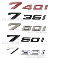 Car Rear Trunk Words Letters Logo Badge Emblem Decals Sticker For BMW New 7 Series 730i 735i 740i 75