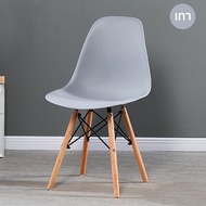 Replica shop เก้าอี้ สไตล์โมเดิร์น เก้าอี้สีขาว ที่นั่งพลาสติก ขาไม้สีบีช รุ่น DH-01