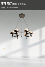 Italian Minimalist Designer Vintage Luxe Living Room Chandelier