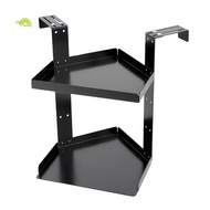 Office Cubicle Corner Shelf Plant Stand Adjustable 2-layer Metal Corner Shelf Organizer with Hooks f