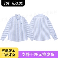 Ami Paris The Correct Version Of The Blue And White Love Striped Shirt Loose All-match Show Mens And
