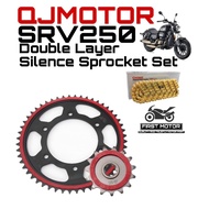 QJMOTOR SRV250 / SRV 250 SPROCKET SET DOUBLE LAYER SILENT  SILENCE WITH CHOHO ORING CHAIN