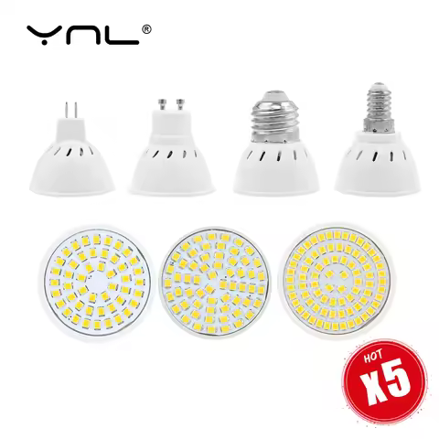 5pcs/lot Lampada LED Bulb GU10 E27 E14 MR16 3W 5W 7W 220V 240V Bombillas LED Lamp SMD 2835 48LED 60L