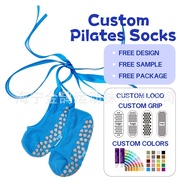 Butterfly Knot Pilates Perdagangan Luar Negeri Sulaman Logo Rekaan Wanita Tidak Licin Stokin Bot Kap