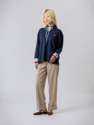 Ember.Whisker Step Motion Top เสื้อแขนยาวผู้หญิง คอผูกโบว์ ผ้านิ่มใส่สบาย Cotton มี 3 สี (Navy / Whi