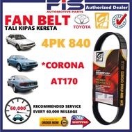 FIS Gaido Fan Belt Toyota Corona AT170 Air Cond Alternator Power Steering Belt 4PK840 Tali Kipas Ker