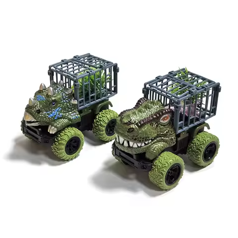 T-Rex Dinosaur Truck Toys Inertia Car Monster Truck Transport Truck Toys with Dino Figures for Boys 