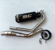 ชุดท่อCBR150R ปีเก่า-2018 ท่อแต่ง CBR150R+ปลายท่อเอสซีดำยาว 9.5นิ้ว