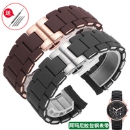 Silicone Clad Steel Watch Strap Suitable for Binger Armani AR5890|5891|5906|5921 Stainless Steel Bra
