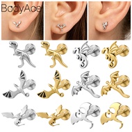 Bodyace 1 Pc 16G Earring Dragon Shape Earring Flat Back Stud Earring Dinosaur Lip Stud Internal Thre