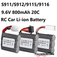 9.6V 800mAh 20C High Speed RC Li-ion Battery EL-6P Plug for S911 912 9115 9116 9120 RC Monster Truck