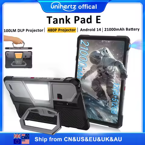 Unihertz 8849 TANK PAD E Rugged Tablet with Projector Android 21000mAh 120Hz 50MP Camera 24GB 512GB 