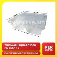 TERBARU Thinwall 1000 ml SQ sekat 5 DM / Thinwall Bento / Thinwall