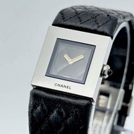 全套配件 中古錶 Chanel Metalaase黑銀色古董錶 女裝手錶 腕錶