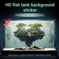 HD 8K Landscape Air Underwater Floating Island Aquarium Fish Tank Background Sticker 5D Wallpaper 3d