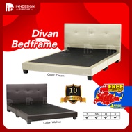 [INNDESIGN.SG] Faux Leather Divan Bed / Bedframe (All Sizes) (Fully Assembled and Free Delivery)