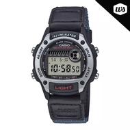 [Watchspree] Casio Digital Dual Time Black Leather/Cloth Band Watch W220HF-8A W-220HF-8A