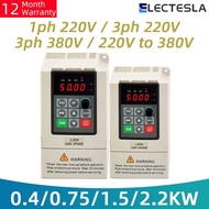 VFD 220V 380V 0.4KW 0.75KW 1.5KW 2.2KW Motor Speed Controller Variable Frequency AC Drive Inverter A