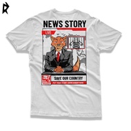 DCR breaking news regular cotton bamboo 24's t-shirt - White