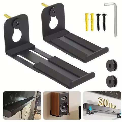 Soundbar Wall Mount Bracket for Samsung, Bose, Vizio, LG, Sony with Depth Adjustable 3.4"-5.8" Mount