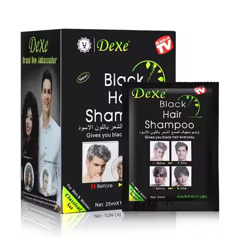 10 Pcs Dexe Fast Black Hair Shampoo 5 Mins Fast Become Black Hair Dye Herb Natural Hair Care Restore